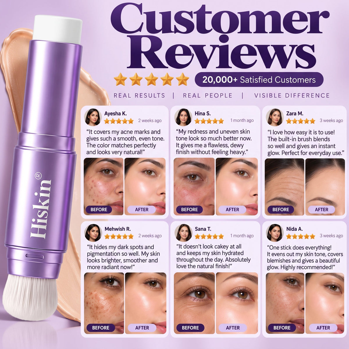 🔥 NUR NOCH 2 STUNDEN · 80 % RABATT! Hiskin® 2-in-1 Foundation-Stick mit Farbwechsel | Kaschiert Pigmentflecken, lässt feine Linien optisch weicher wirken und spendet Feuchtigkeit – mit integriertem Pinsel für einen frischen Glow!
