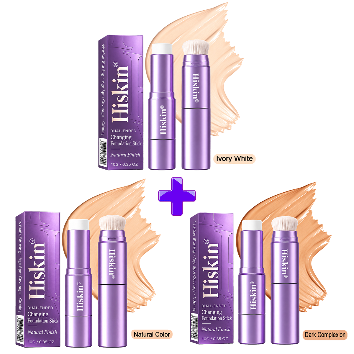 🔥 NUR NOCH 2 STUNDEN · 80 % RABATT! Hiskin® 2-in-1 Foundation-Stick mit Farbwechsel | Kaschiert Pigmentflecken, lässt feine Linien optisch weicher wirken und spendet Feuchtigkeit – mit integriertem Pinsel für einen frischen Glow!
