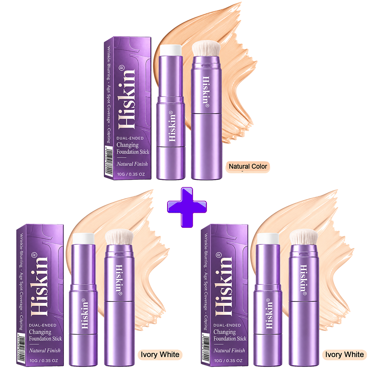 🔥 NUR NOCH 2 STUNDEN · 80 % RABATT! Hiskin® 2-in-1 Foundation-Stick mit Farbwechsel | Kaschiert Pigmentflecken, lässt feine Linien optisch weicher wirken und spendet Feuchtigkeit – mit integriertem Pinsel für einen frischen Glow!