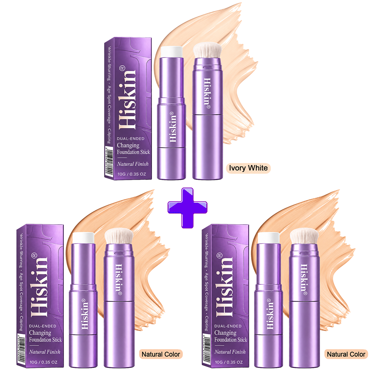 🔥 NUR NOCH 2 STUNDEN · 80 % RABATT! Hiskin® 2-in-1 Foundation-Stick mit Farbwechsel | Kaschiert Pigmentflecken, lässt feine Linien optisch weicher wirken und spendet Feuchtigkeit – mit integriertem Pinsel für einen frischen Glow!