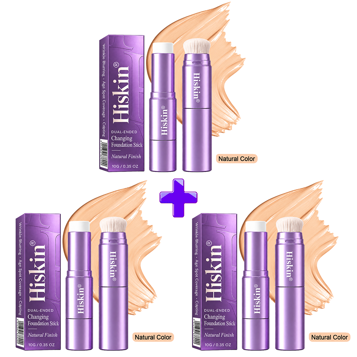 🔥 NUR NOCH 2 STUNDEN · 80 % RABATT! Hiskin® 2-in-1 Foundation-Stick mit Farbwechsel | Kaschiert Pigmentflecken, lässt feine Linien optisch weicher wirken und spendet Feuchtigkeit – mit integriertem Pinsel für einen frischen Glow!