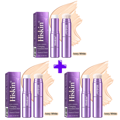 🔥 NUR NOCH 2 STUNDEN · 80 % RABATT! Hiskin® 2-in-1 Foundation-Stick mit Farbwechsel | Kaschiert Pigmentflecken, lässt feine Linien optisch weicher wirken und spendet Feuchtigkeit – mit integriertem Pinsel für einen frischen Glow!