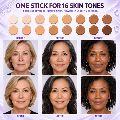 🔥 NUR NOCH 2 STUNDEN · 80 % RABATT! Hiskin® 2-in-1 Foundation-Stick mit Farbwechsel | Kaschiert Pigmentflecken, lässt feine Linien optisch weicher wirken und spendet Feuchtigkeit – mit integriertem Pinsel für einen frischen Glow!